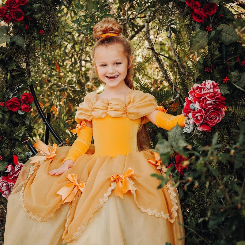 CQDY Belle Princess Dress Costume Sleeveless Party Christmas Halloween 2-13T (10T-11T) - Image 2